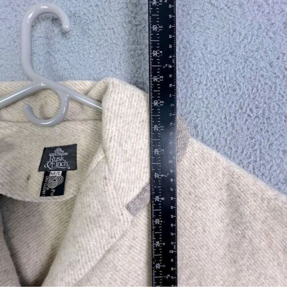 RUSK & FINCH WOMENS TAN WOOL PONCHO/COAT SIZE M/L - Picture 9 of 10